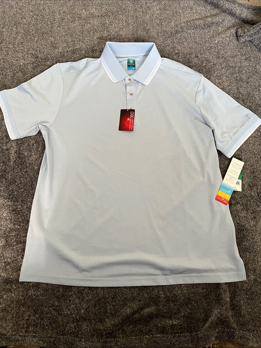 Performance Polo Shirt in Light Blue - Lightweight Golf Style